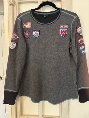 Alp N Rock Gray Long-Sleeve Patchwork Ski Shirt